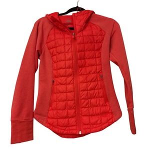 The North Face ThermoBall Hybrid Hooded Jacket Red Women XS Full Zip Quilted
